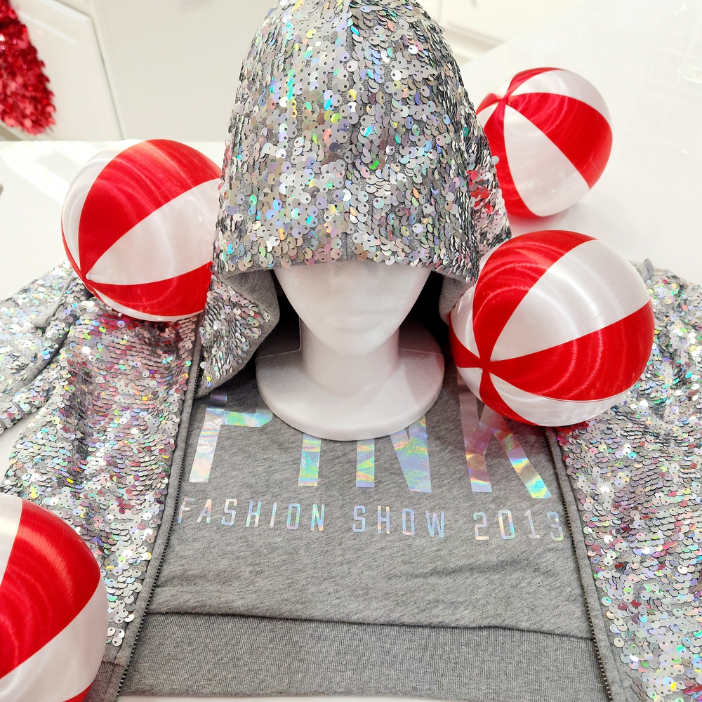 Victoria's Secret PINK Limited Edition 2013 Silver Sequins Zip Up Hoodie Size XS